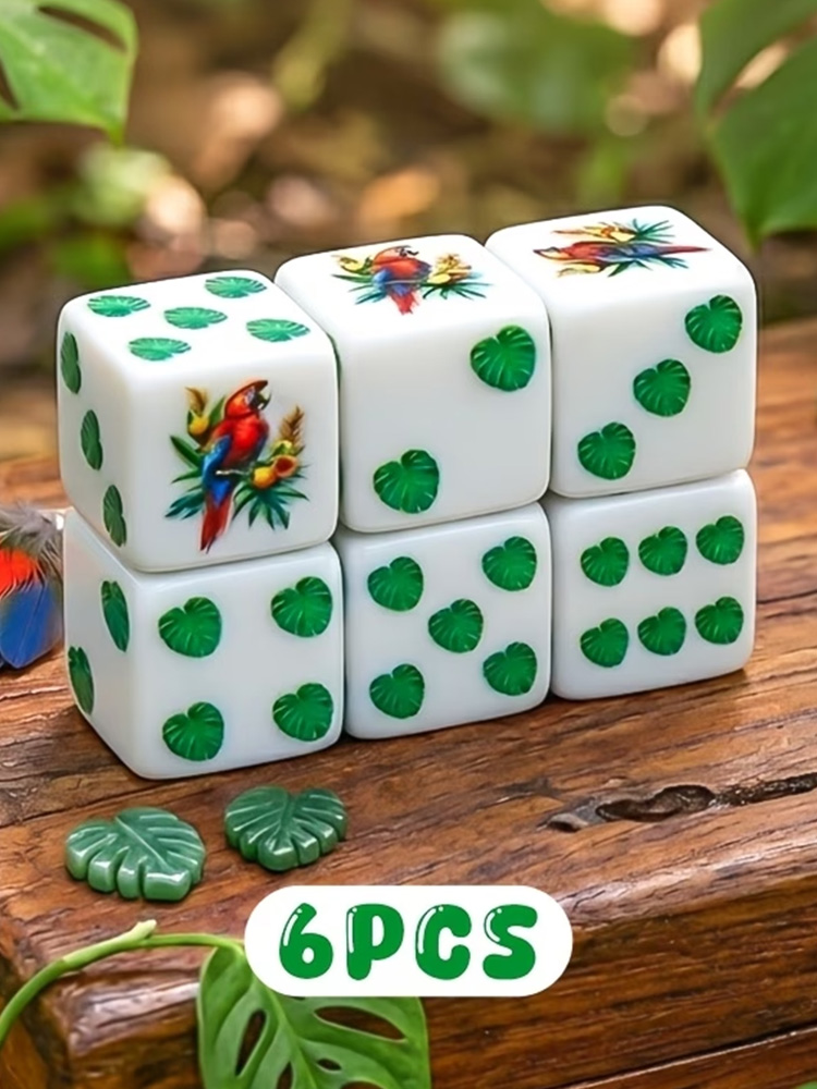 Board Game Rpg - 6Pcs Colorful Parrot Feather D6 Dice