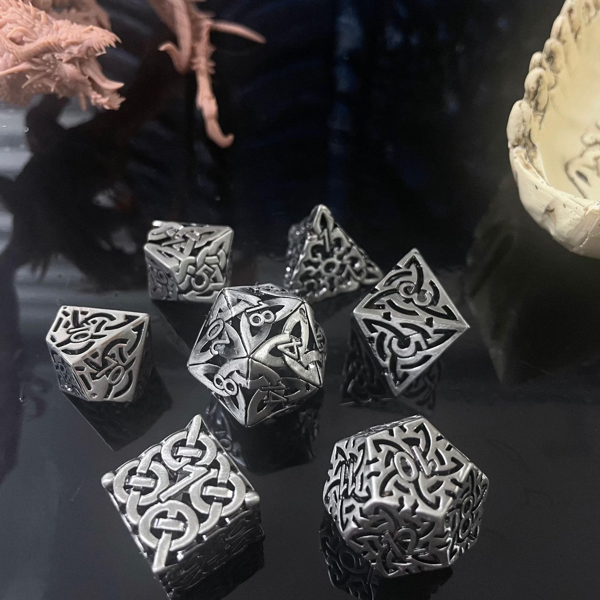 7 Pcs Cosplay D4-D20 DND Brass - Board Game Rpg review and price