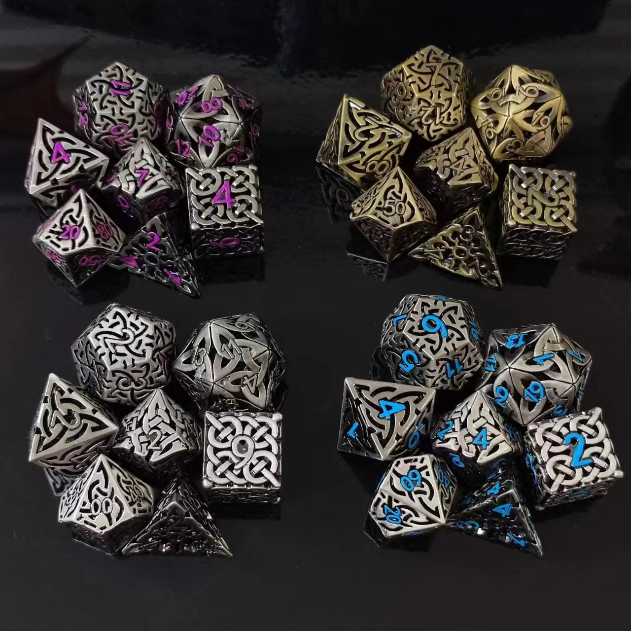 7 Pcs Cosplay D4-D20 DND Brass - Board Game Rpg review and price