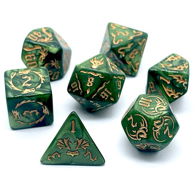 7Pcs Green Swirl Acrylic DND D - Board Game Rpg review and price