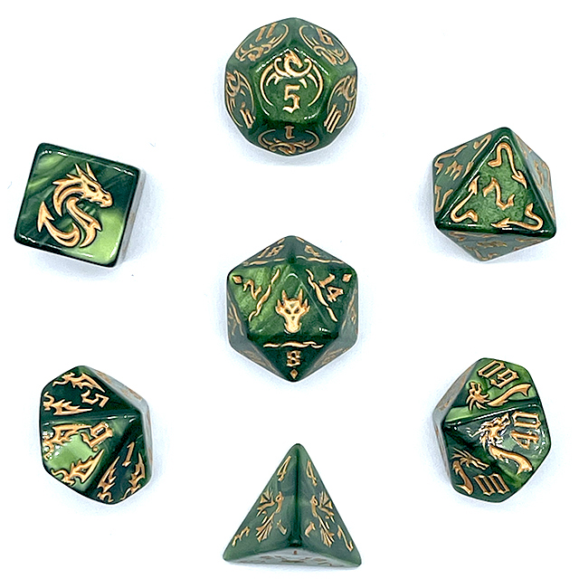 7Pcs Green Swirl Acrylic DND D - Board Game Rpg review and price