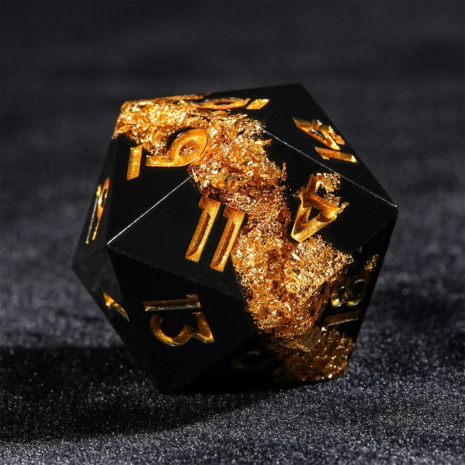 7pcs DND Dice Resin Black Gold - Board Game Dungeons And Dragons review and price