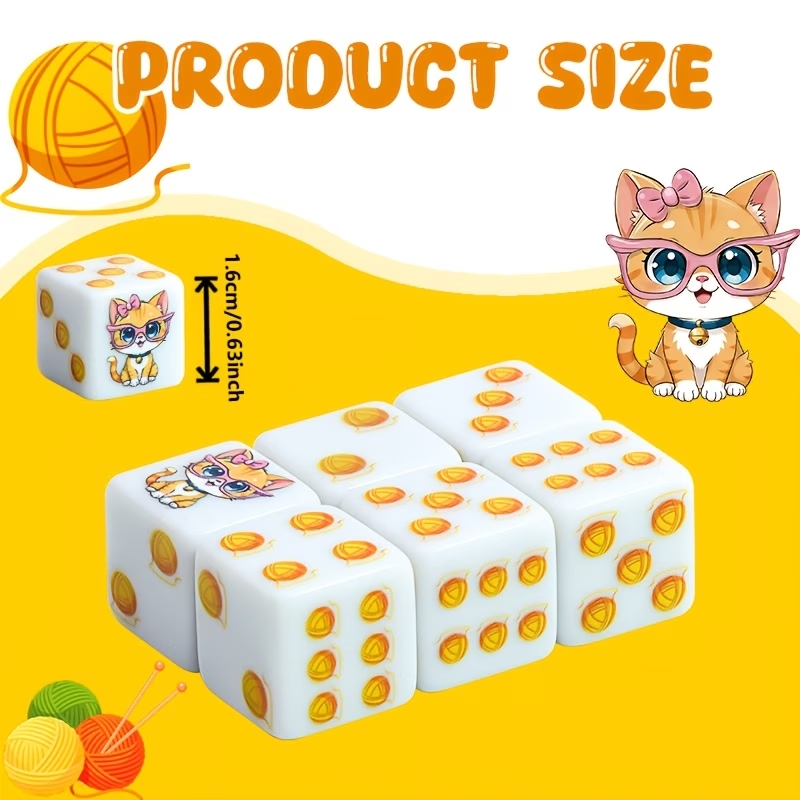 6Pcs Cat Paw Print Polyhedral  - Board Game Rpg review and price