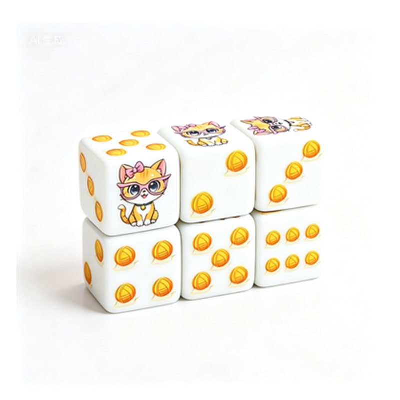 6Pcs Cat Paw Print Polyhedral  - Board Game Rpg review and price