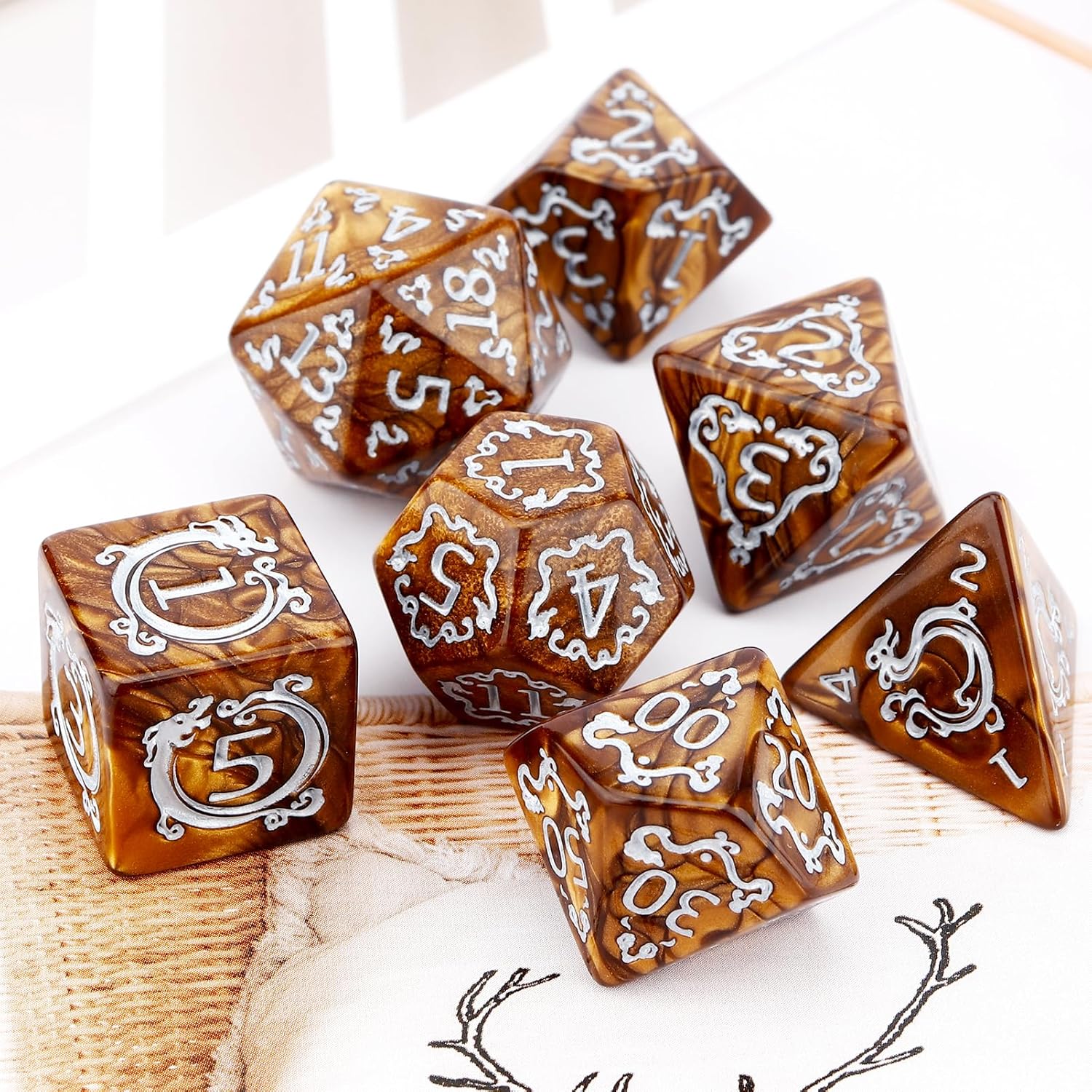 7Pcs Set DND Dice Dragon Patte - Board Game Dungeons And Dragons review and price