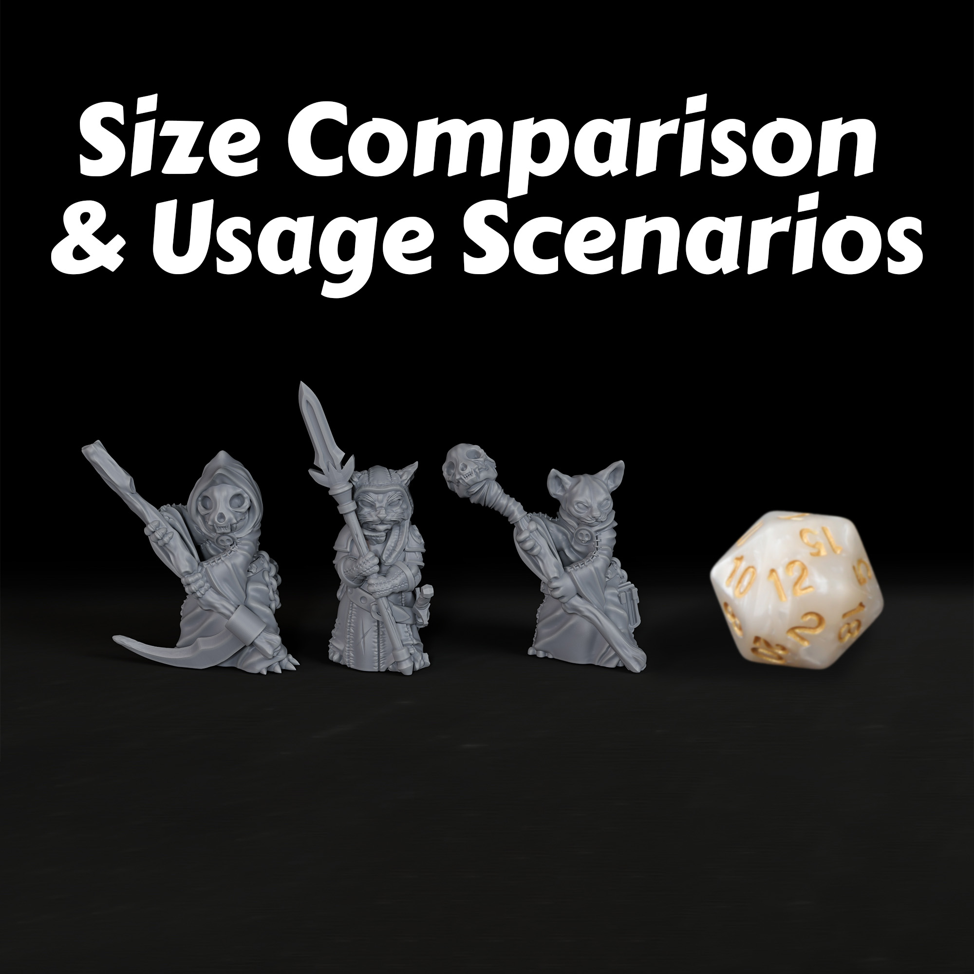 Three Cat Warriors Miniatures  - Board Game Rpg review and price