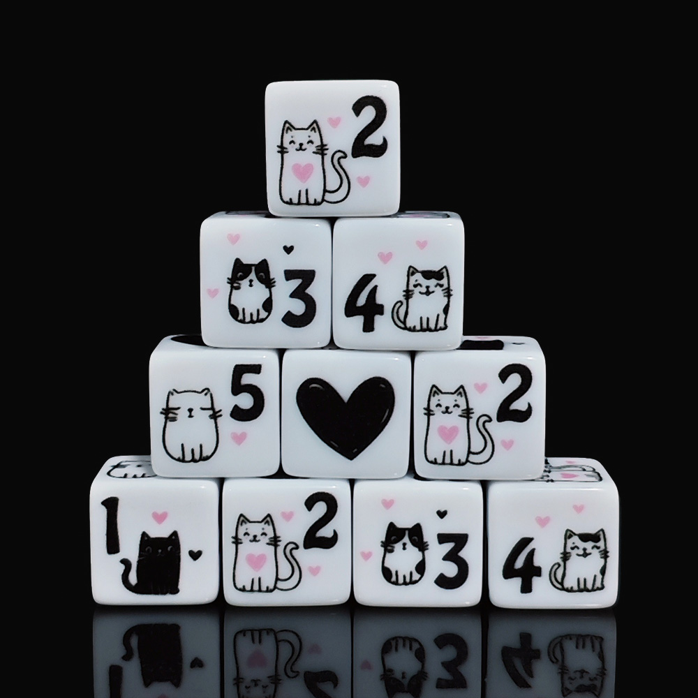 12Pcs/Set 16mm Cute Cat Dice,  - Board Game Rpg review and price