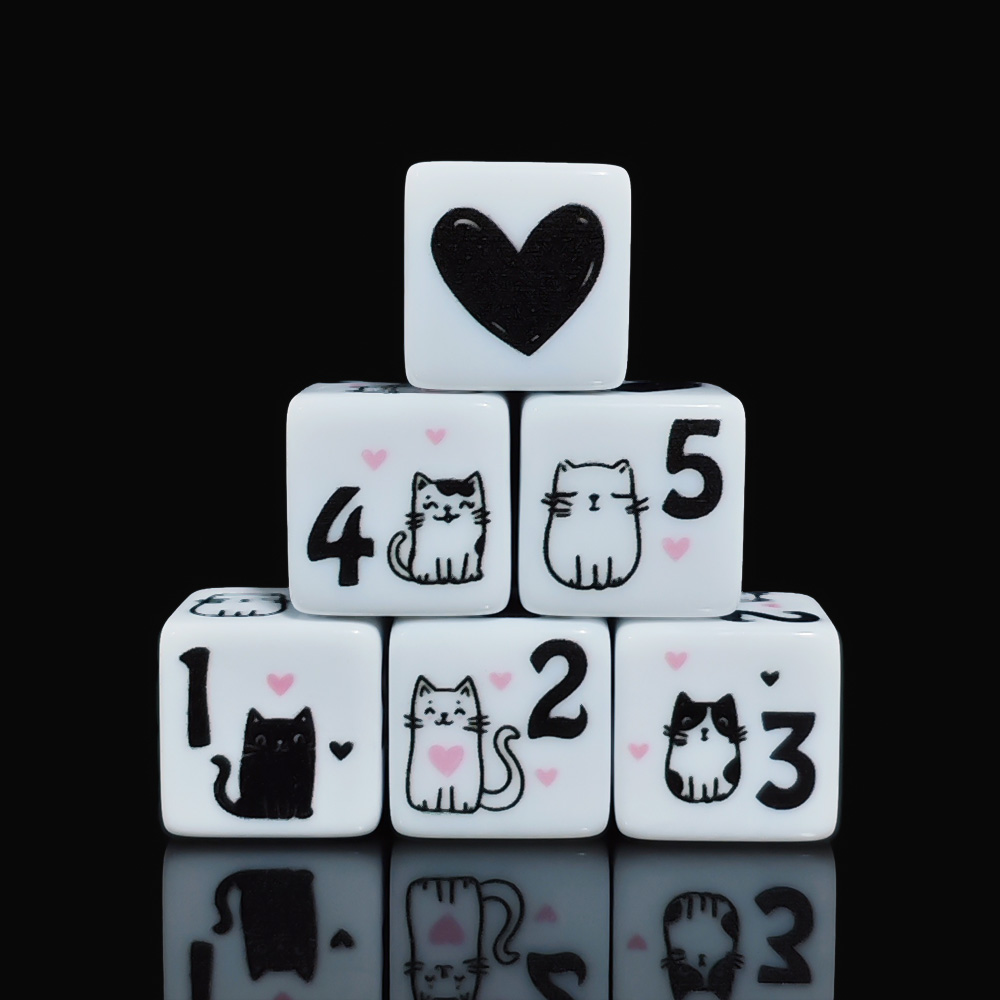 12Pcs/Set 16mm Cute Cat Dice,  - Board Game Rpg review and price