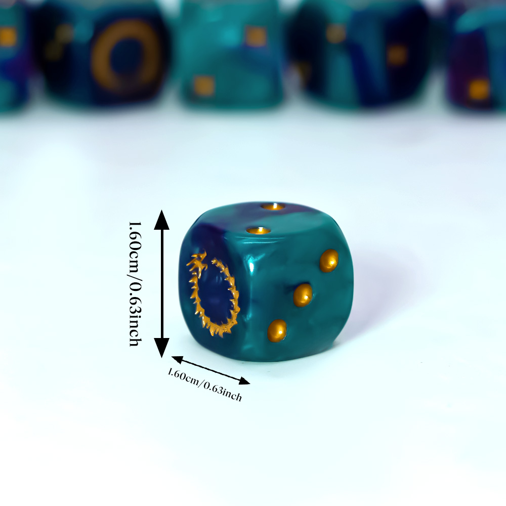 6Pcs Deep Sea Gold Flame D6 Di - Board Game Rpg review and price