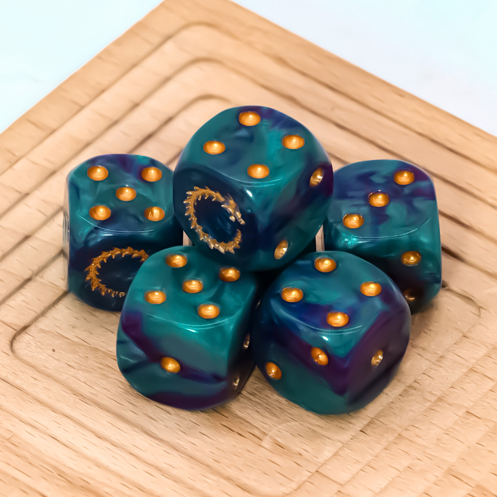 6Pcs Deep Sea Gold Flame D6 Di - Board Game Rpg review and price