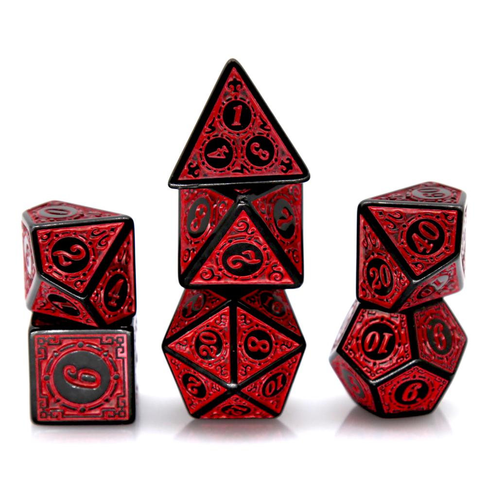 7Pcs Black Red Acrylic Polyhed - Board Game Rpg review and price