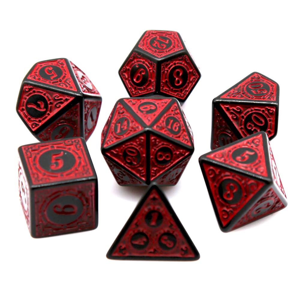 7Pcs Black Red Acrylic Polyhed - Board Game Rpg review and price