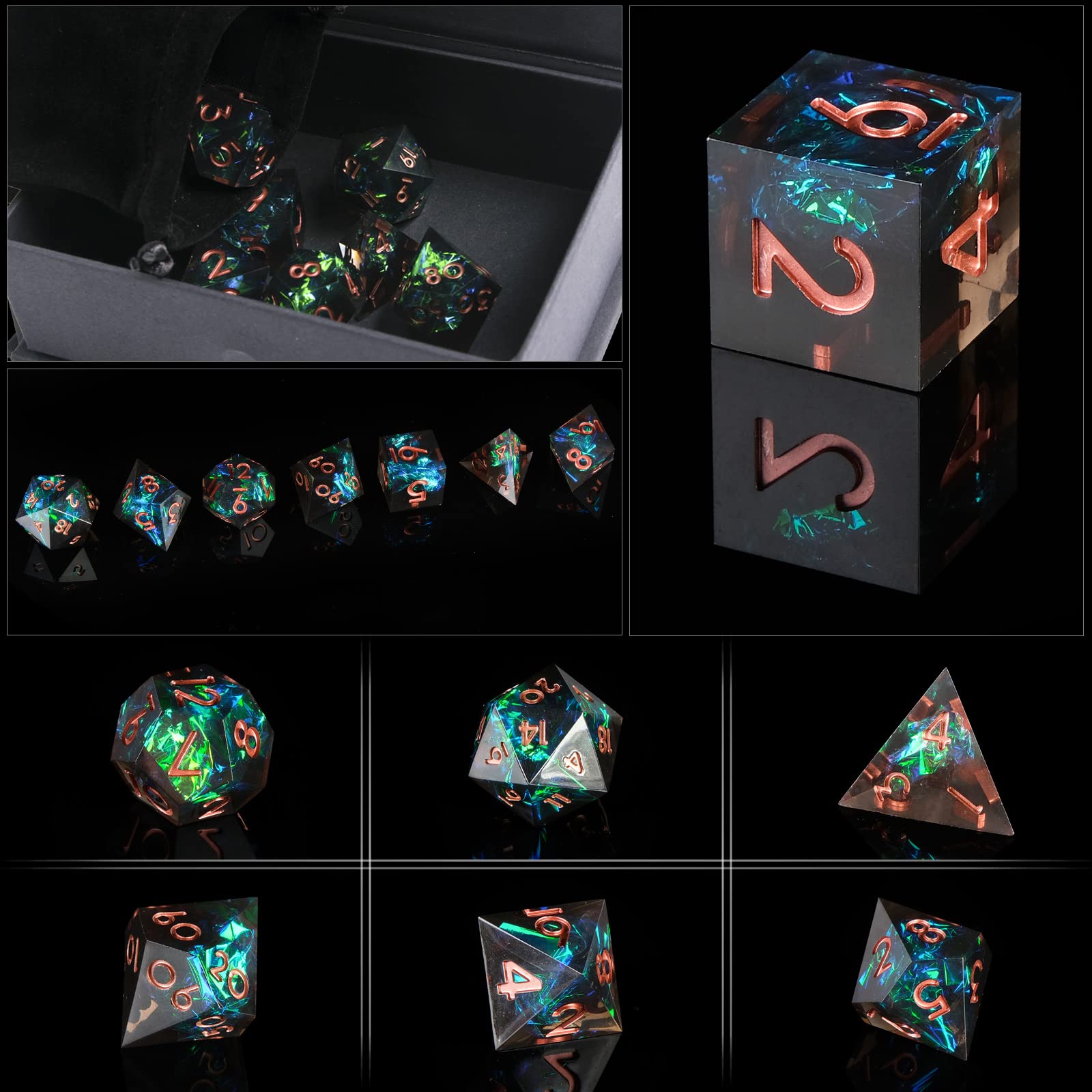 Resin Sharp Edge DND Dice Set  - Board Game Dungeons And Dragons review and price