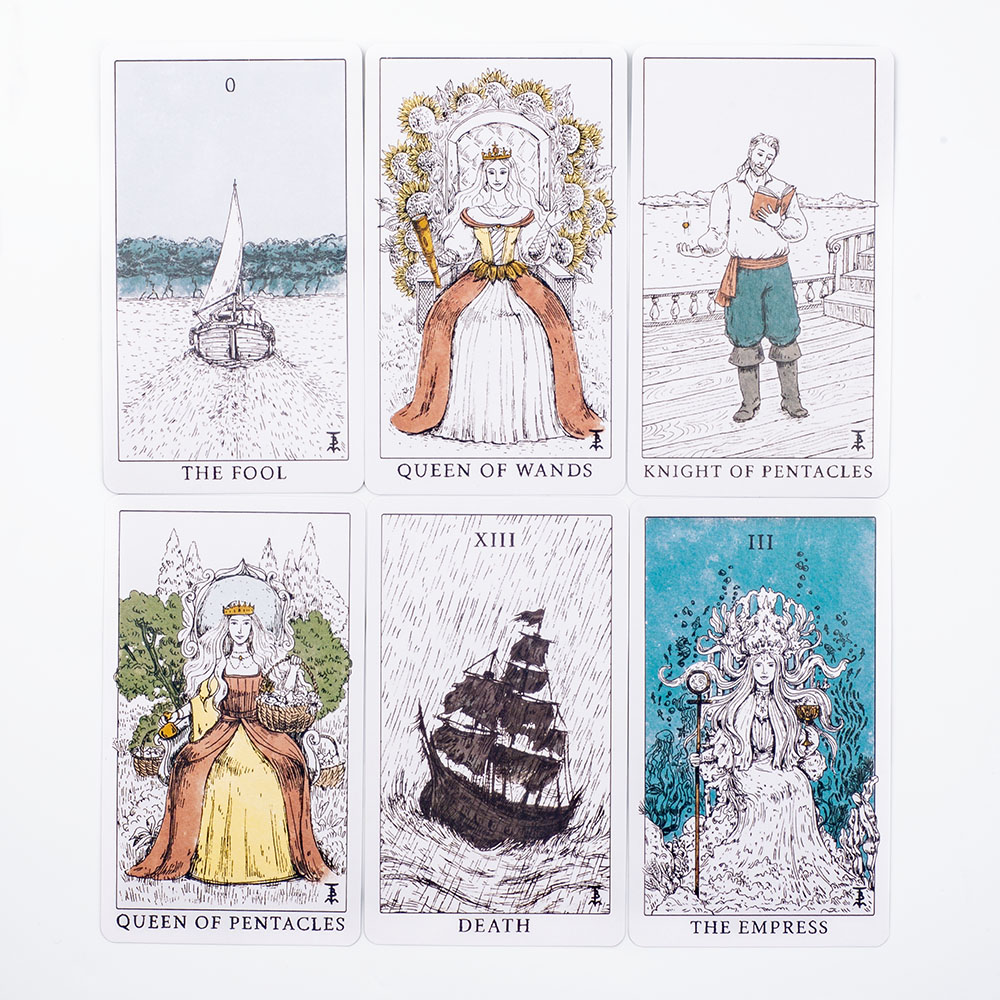 Ocean Themed Tempest Tarot  De - Board Game Illustration review and price